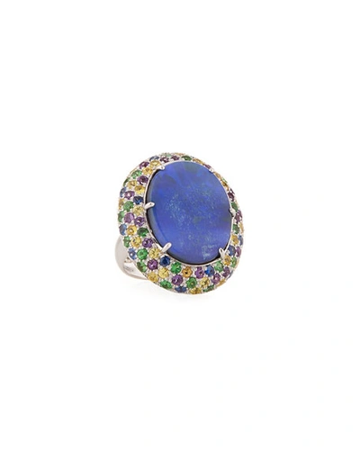 Andreoli 18k White Gold Opal & Multi-stone Ring