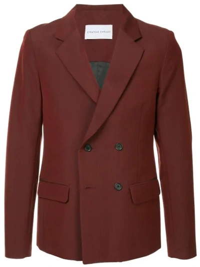 Strateas Carlucci Plated Blazer In Red