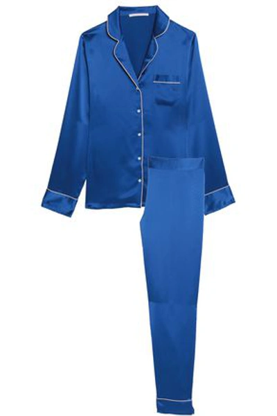 Stella Mccartney Woman Silk-satin Pajama Set Bright Blue