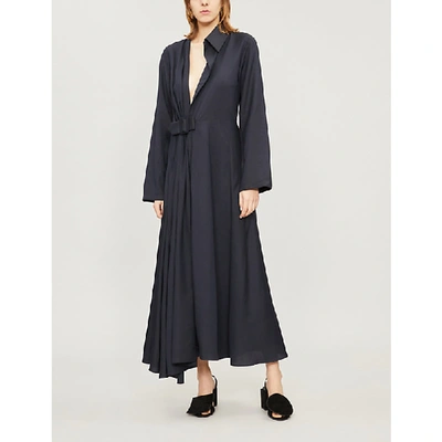 Jacquemus Aissa Woven Maxi Dress In Black