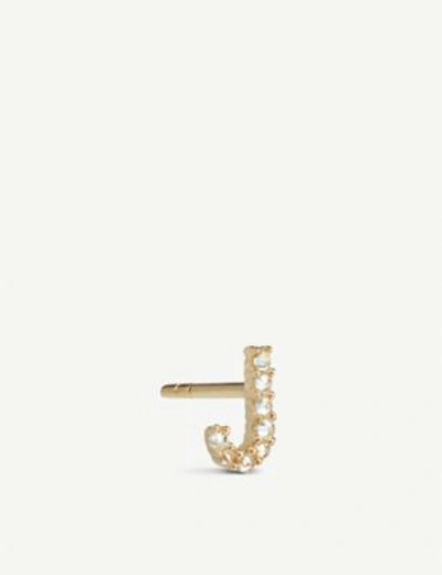 Annoushka Initial J 18ct Gold And Diamond Stud Earring In 18ct Yellow Gold