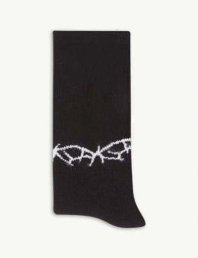 Alyx Thorn Cotton-blend Socks In Black White
