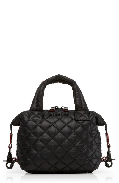 Mz Wallace Micro Sutton Quilted Tote Bag In Black/black
