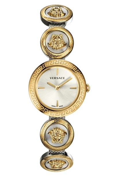 Versace Collection Medusa Stud Icon Watch, 28mm In Gold/ Silver