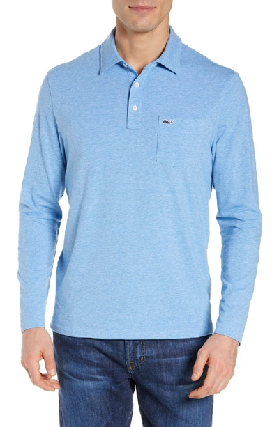 Vineyard Vines Edgartown Long-sleeve Polo Shirt In Hull Blue
