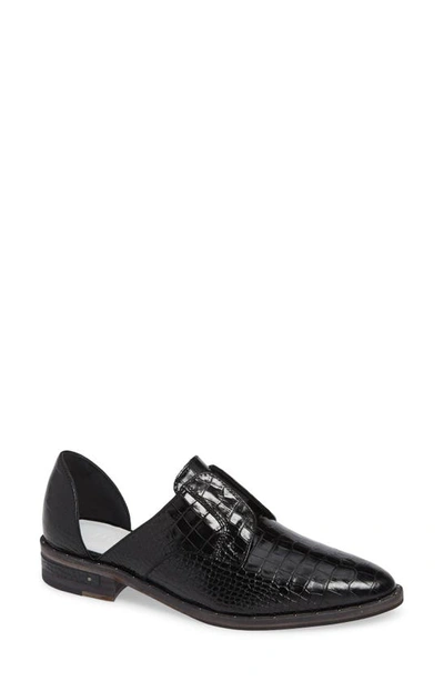 Freda Salvador Wear D'orsay Laceless Derby In Black Embossed Croc