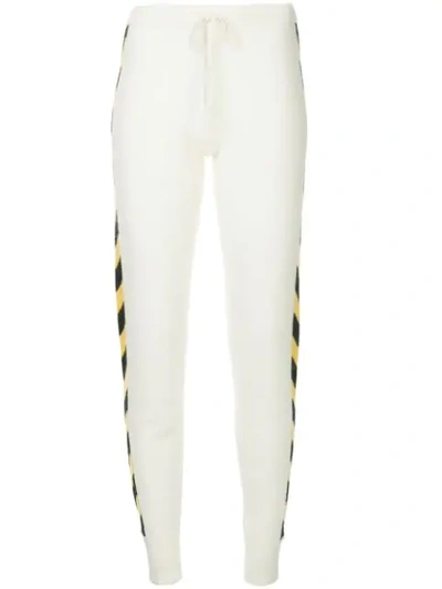 Madeleine Thompson Nix Striped Cashmere Track Pants In White