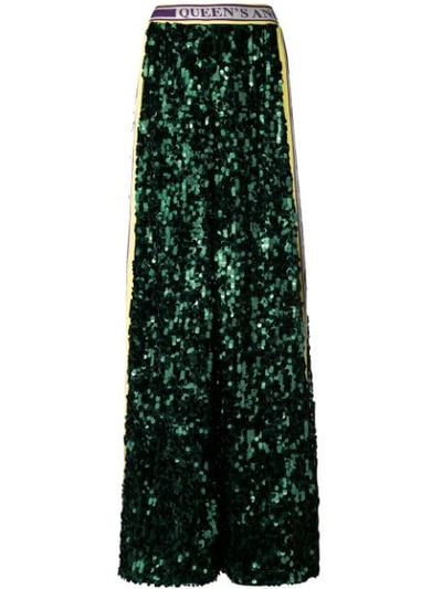 Dolce & Gabbana Fashion Devotion Sequinned Trousers In Green