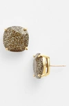 Kate Spade Mini Small Square Semiprecious Stone Stud Earrings In Cream