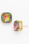 Kate Spade Mini Small Square Semiprecious Stone Stud Earrings In Aurora Borealis Multi/ Gold