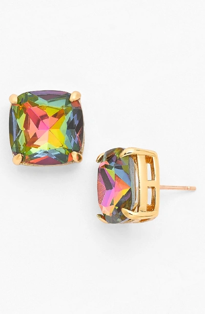 Kate Spade Mini Small Square Semiprecious Stone Stud Earrings In Aurora Borealis Multi/ Gold