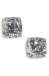 Kate Spade Glitter Stud Earrings In Silver Glitter