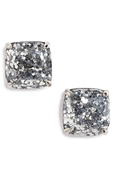 Kate Spade Glitter Stud Earrings In Silver Glitter