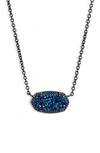 Kendra Scott Elisa Filigree Pendant Necklace In Blue Drusy/ Navy Gnmt
