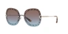 Tory Burch 58mm Gradient Square Sunglasses - Silver/ Purple Gradient In Brown