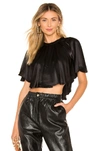 Divine Héritage Cropped Batwing Blouse In Onyx