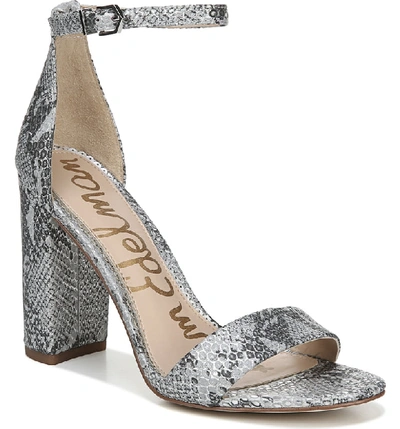 Sam Edelman Yaro Ankle Strap Sandal In Soft Silver Leather