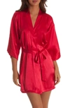 In Bloom By Jonquil Satin Robe In Red