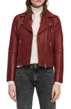 Allsaints Dalby Leather Biker Jacket In Brick Red