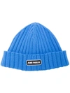 Ami Alexandre Mattiussi Ribbed Beanie With Ami Paris Patch In Blue