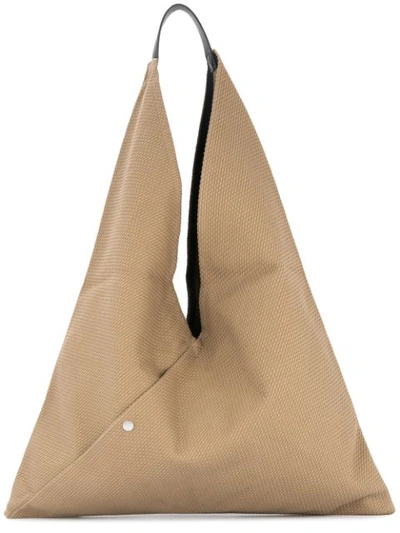 Cabas Large Triangle Tote In Brown