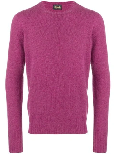 Drumohr Long-sleeve Fitted Sweater - Pink In Pink