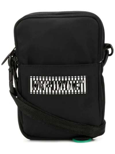 Off-white Mini Rubber-logo Cross-body Messenger Bag In Black