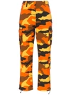 Off-white Camouflage-print Cotton Straight-leg Pants In Orange
