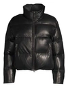 Lamarque Iris Leather Puffer Jacket In Black