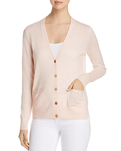 Tory Burch Madeline Merino Wool Cardigan In Ballet Pink