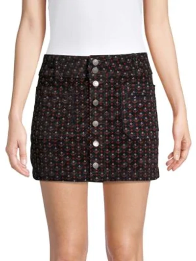 Free People Joani Cord Mini Skirt In Black Combo