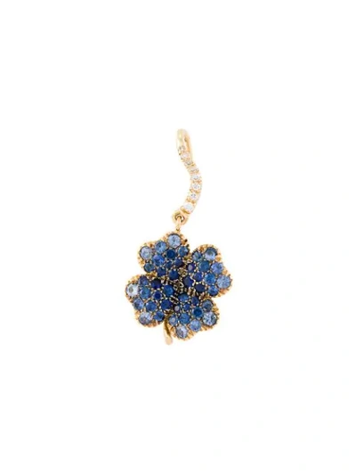 Aurelie Bidermann 18kt Gold Clover Sapphire Earring