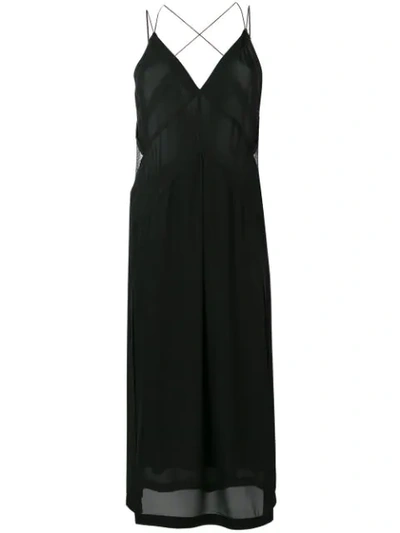 Rag Bone Anais Tulle paneled Silk georgette Midi Dress In Black ModeSens