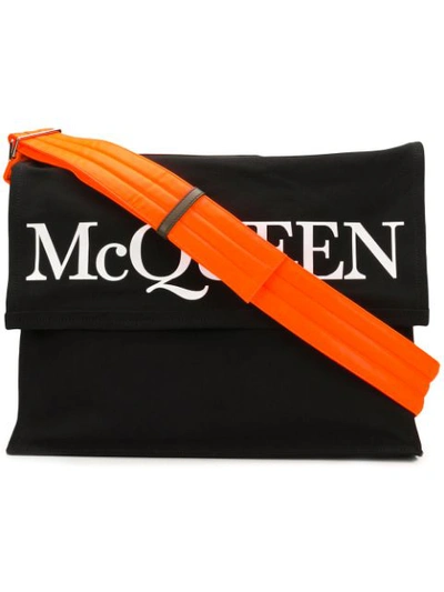 Alexander Mcqueen Logo Print Holdall Bag In Black