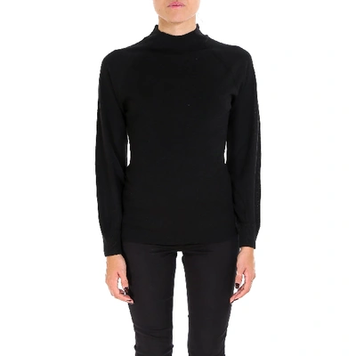 Gotha Turtleneck Ribbed Sweater In Black