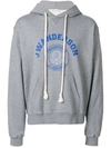 Jw Anderson Grey University Logo Hoodie In Grey,blue