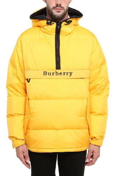 Burberry Anorak Down Logo Jacket In Yellow | ModeSens