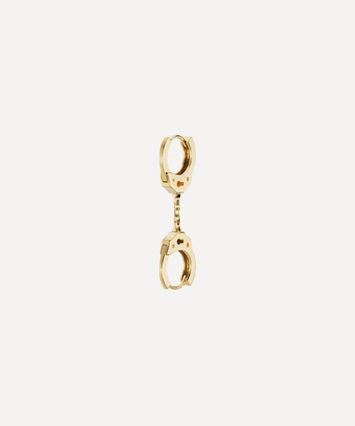 Maria Tash 14ct 8mm Double Handcuff And Short Chain Single Earring In Gold