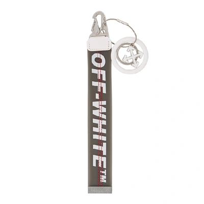 Off-white Industrial Logo Rubber Keyring In Black,red