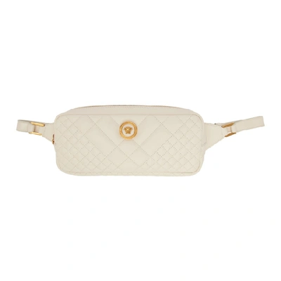 Versace Off-white Quilted Medusa Tribute Belt Bag In K06ot White