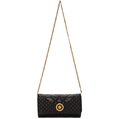 Versace Black Quilted Medusa Tribute Evening Bag In K41ot Black