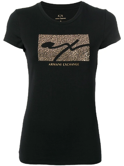 Armani Exchange Beaded Detail T-shirt - Black