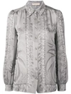 Emilio Pucci Acapulco Piazzato Print Silk Shirt In Grey