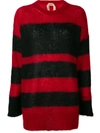 N°21 Nº21 Striped Knitted Jumper - Red