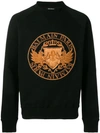 Balmain Embroidered Cotton Jersey Sweatshirt In Black