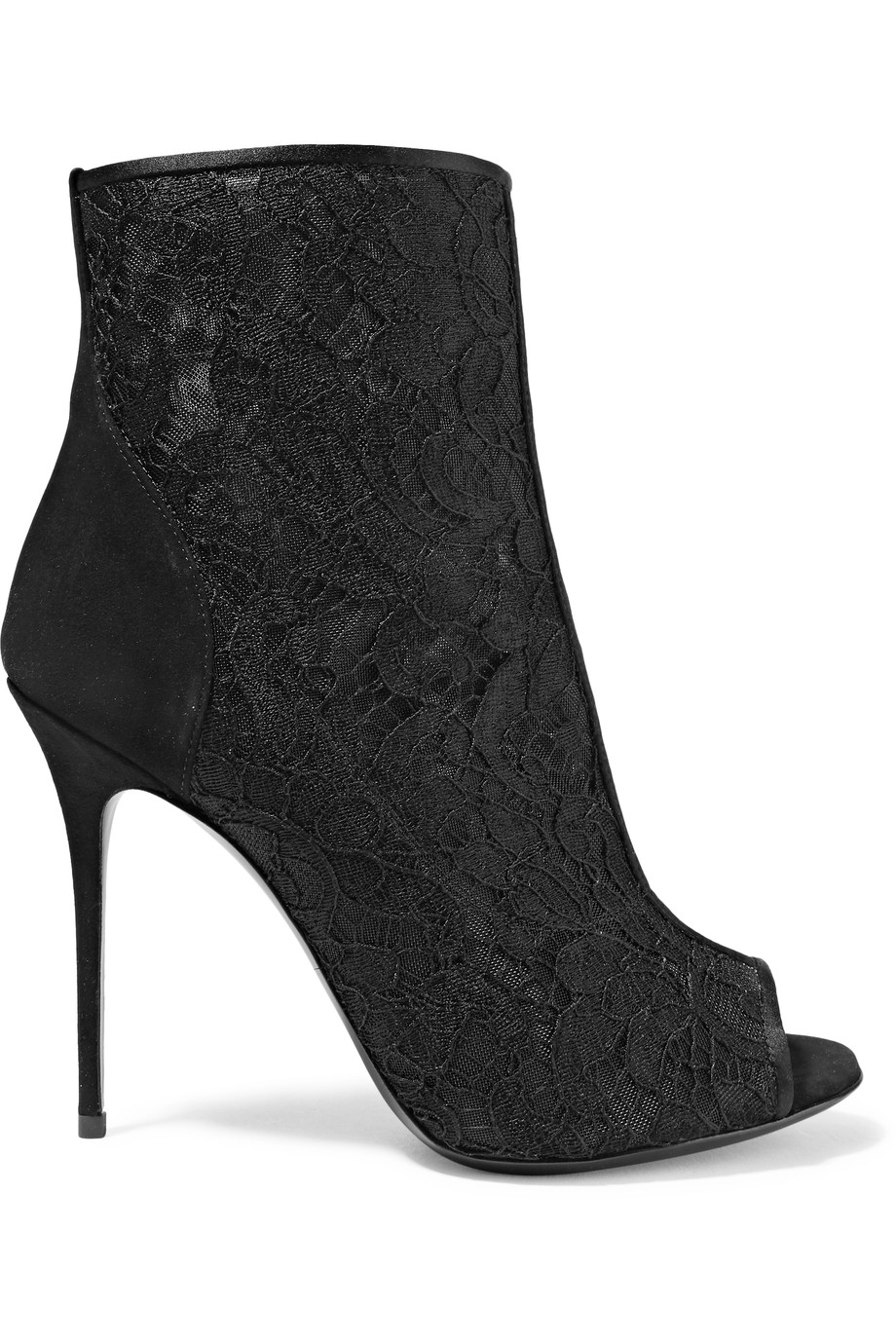 Giuseppe Zanotti Suede-paneled Corded Lace And Mesh Ankle Boots | ModeSens