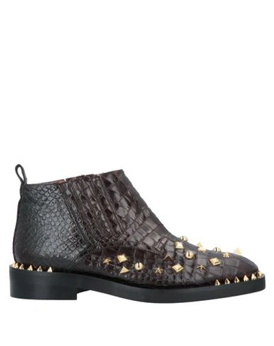 Ras Ankle Boots In Dark Brown