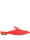 Nicholas Kirkwood Beya Leather Flat Mules In Poppy Red