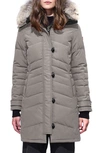 Canada Goose Lorette Fusion Fit Hooded Down Parka With Genuine Coyote Fur Trim In Limestone