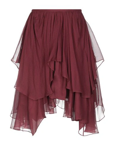 Chloé Knee Length Skirt In Maroon